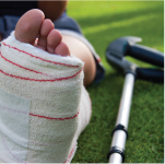 A person with an injured foot